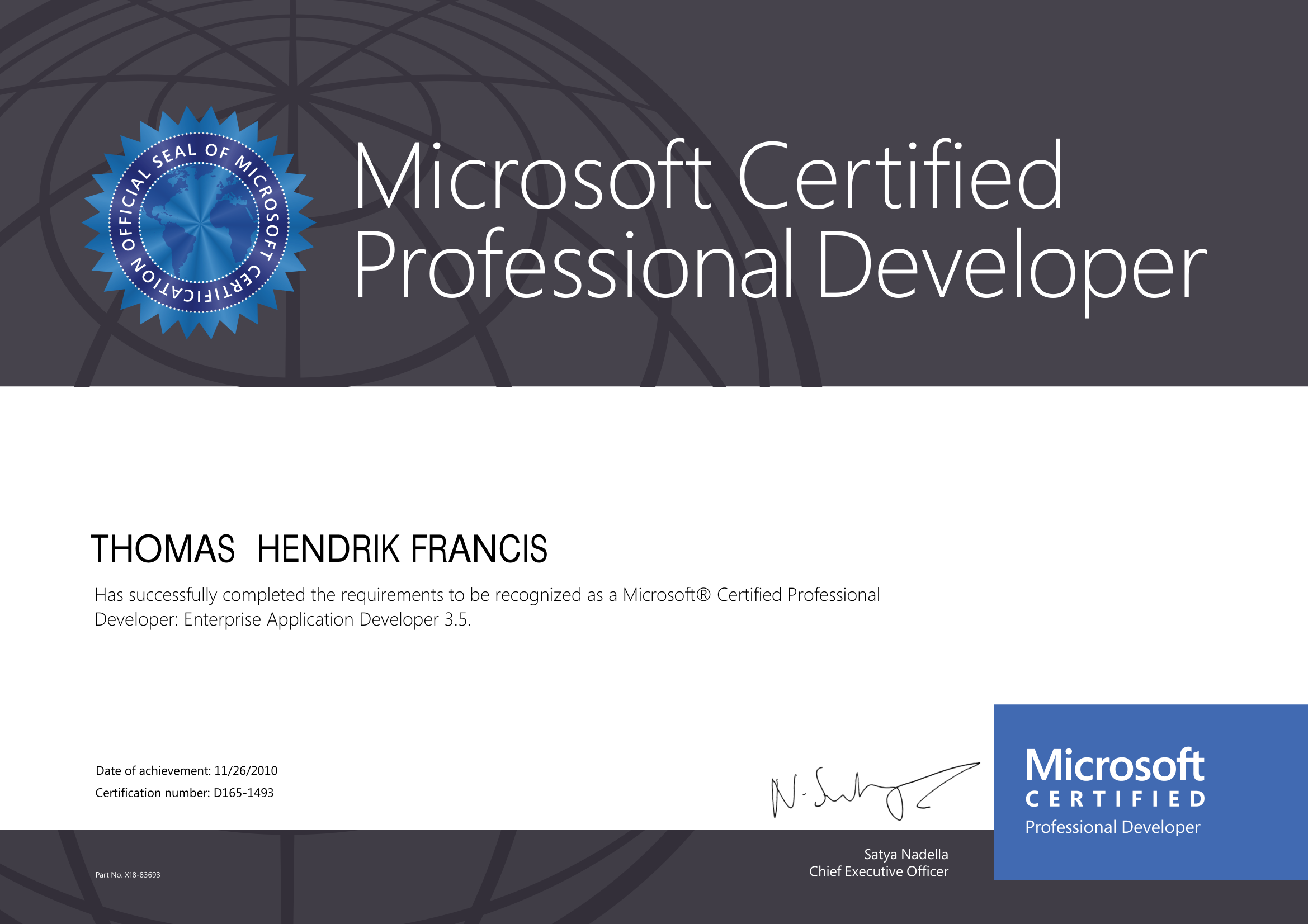 Microsoft Certified Professional Developer: Enterprise Application Developer 3.5