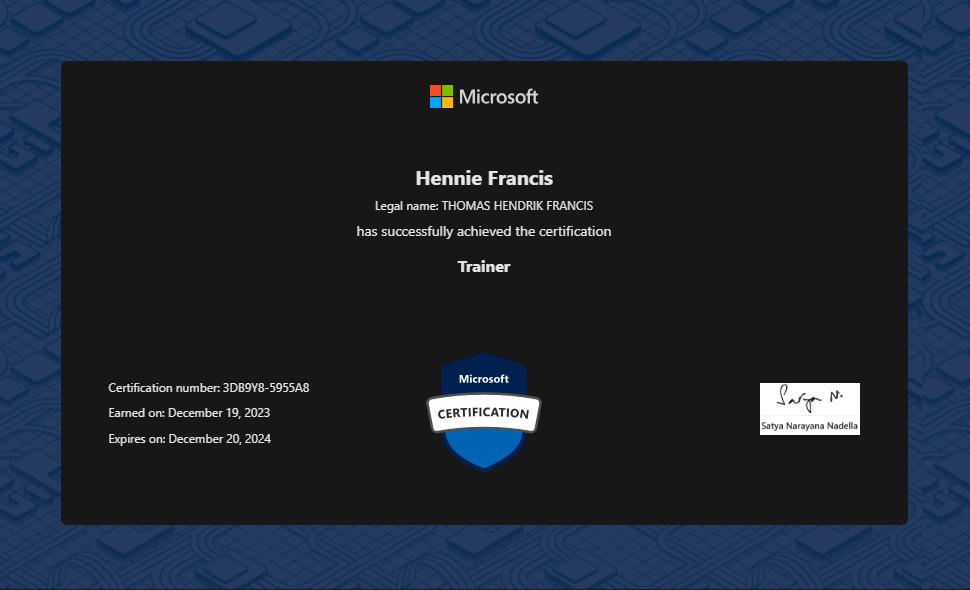 Microsoft Certified Trainer 2022 - 2023